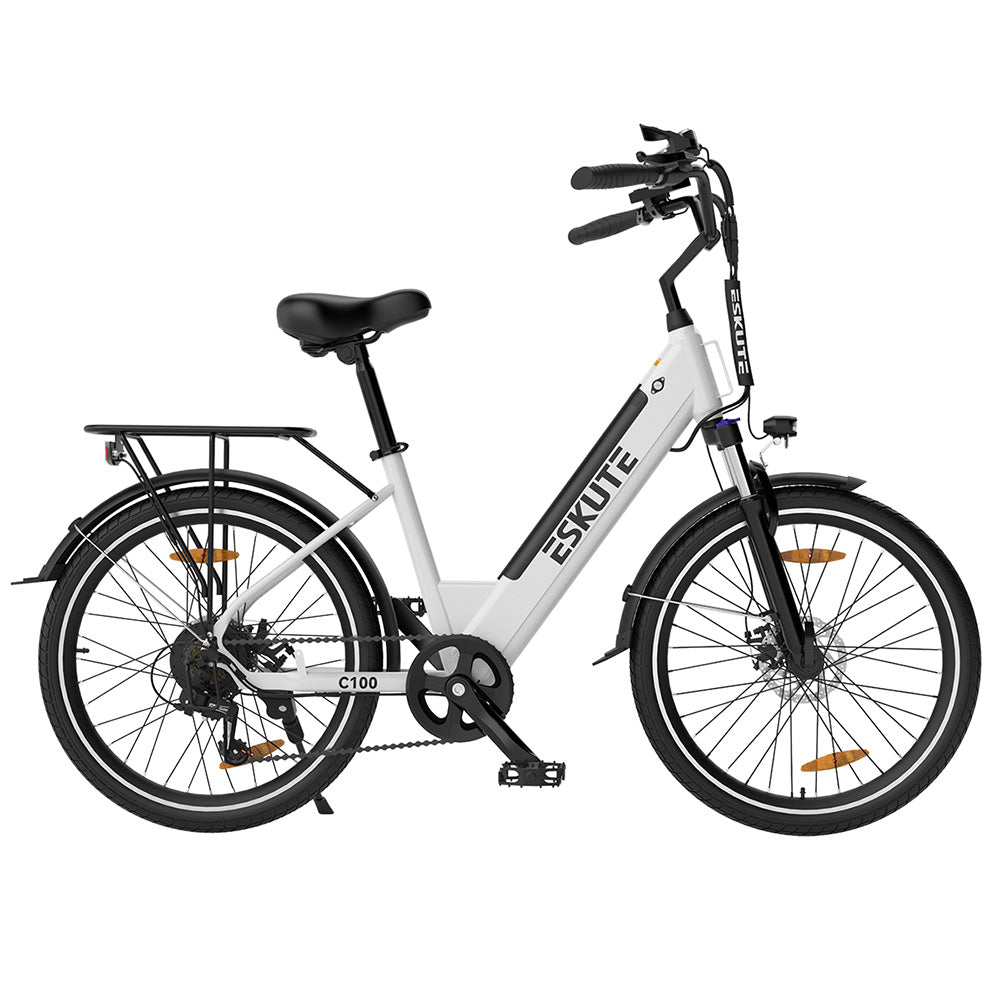 Bicicleta eléctrica ESKUTE C100, neumáticos de 26", motor de 250 W, batería de 36 V y 10,4 Ah