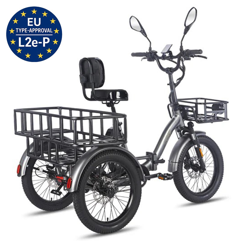 Fafrees F20 Mate Foldable Electric Tricycle 48V 23.45Ah Battery With L2e-P Certified