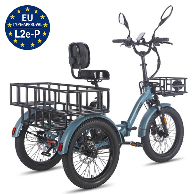 Fafrees F20 Mate Foldable Electric Tricycle 48V 23.45Ah Battery With L2e-P Certified