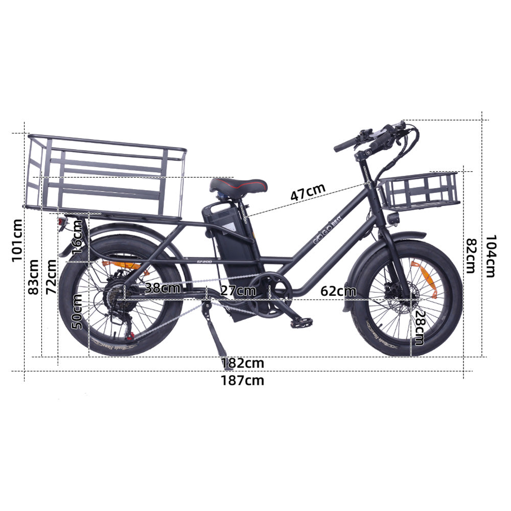 GOGOBEST GF200 Electric Bike 20" Tire 500W Motors 48V 15.6Ah Battery