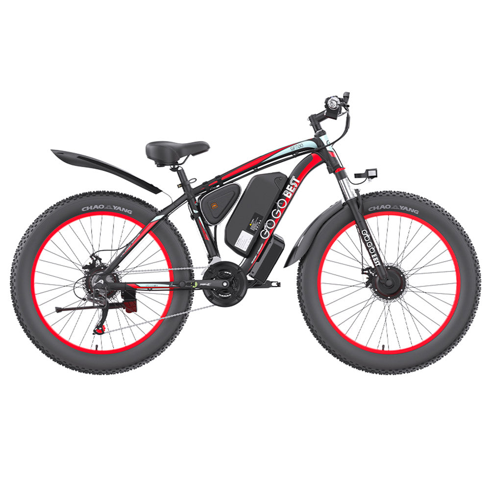 GOGOBEST GF700 Electric Bike 26" Tires Dual 500W Motors 48V 17.5Ah Battery