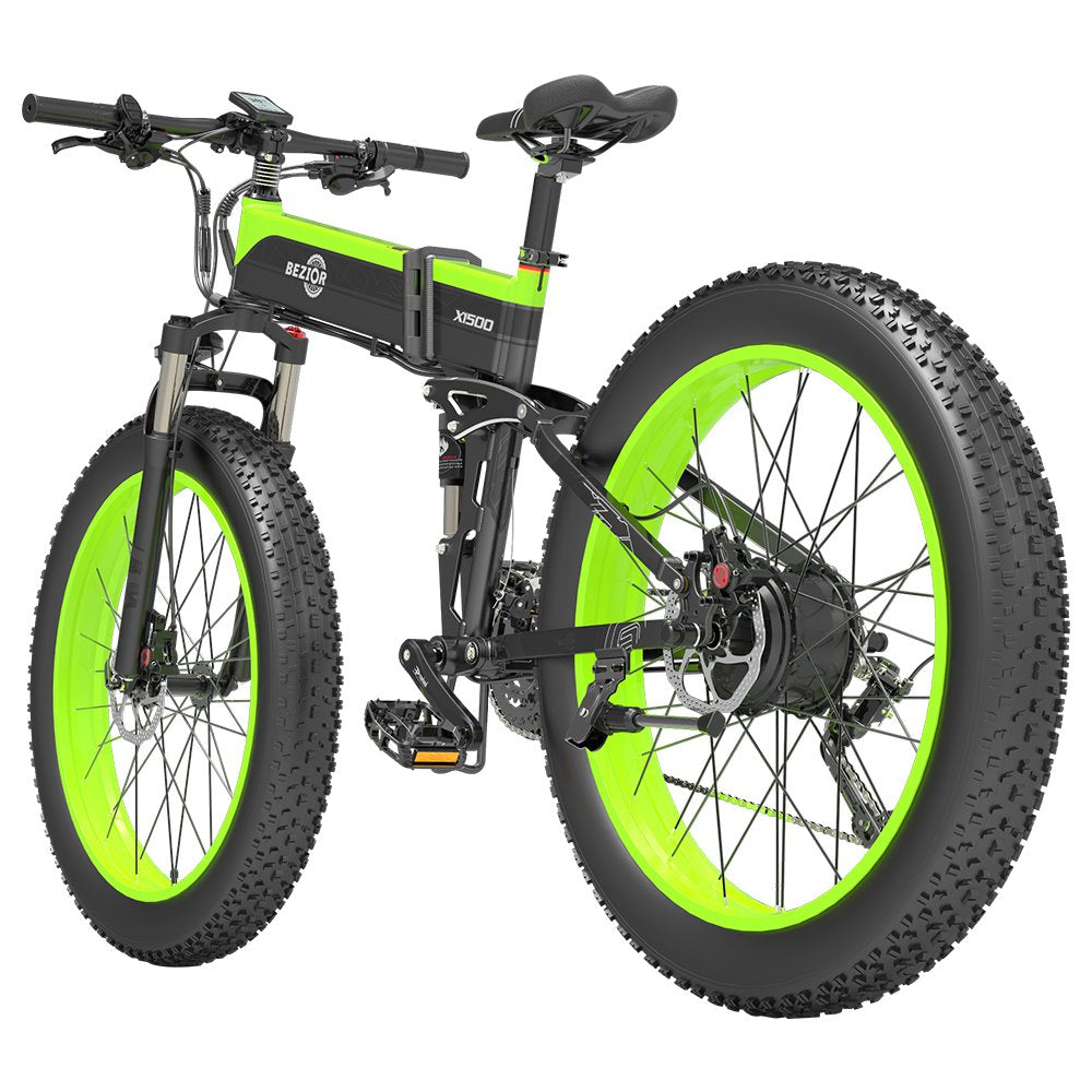 Bezior X1500 Electric Bike 26" Tires 1500W Motor 48V 12.8Ah Battery