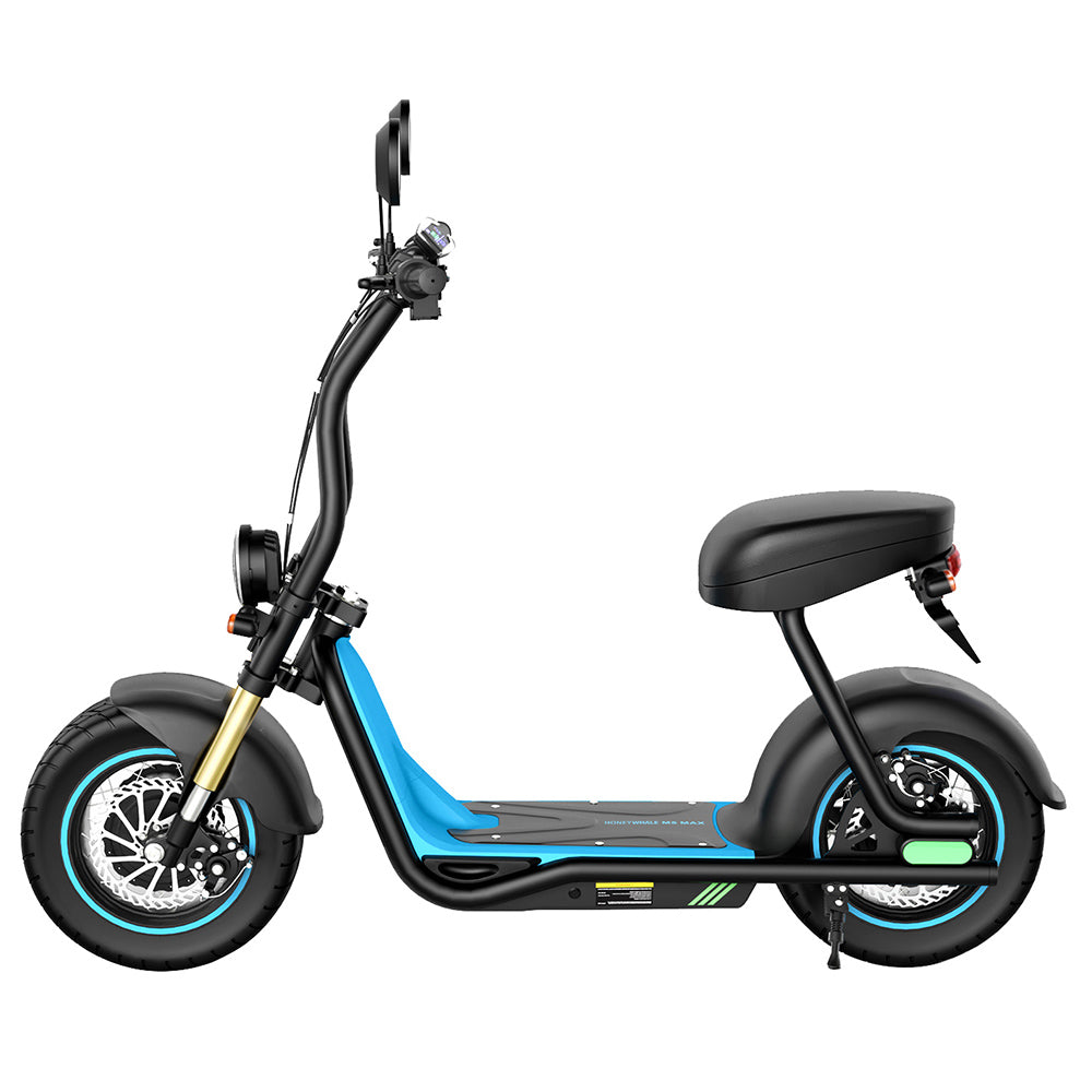 Honey Whale M5 Max Electric Scooter with Seat 14" Tires 1000W 48V 13Ah Battery