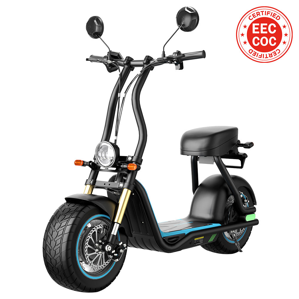 Honey Whale M5 Max Electric Scooter with Seat 14" Tires 1000W 48V 13Ah Battery