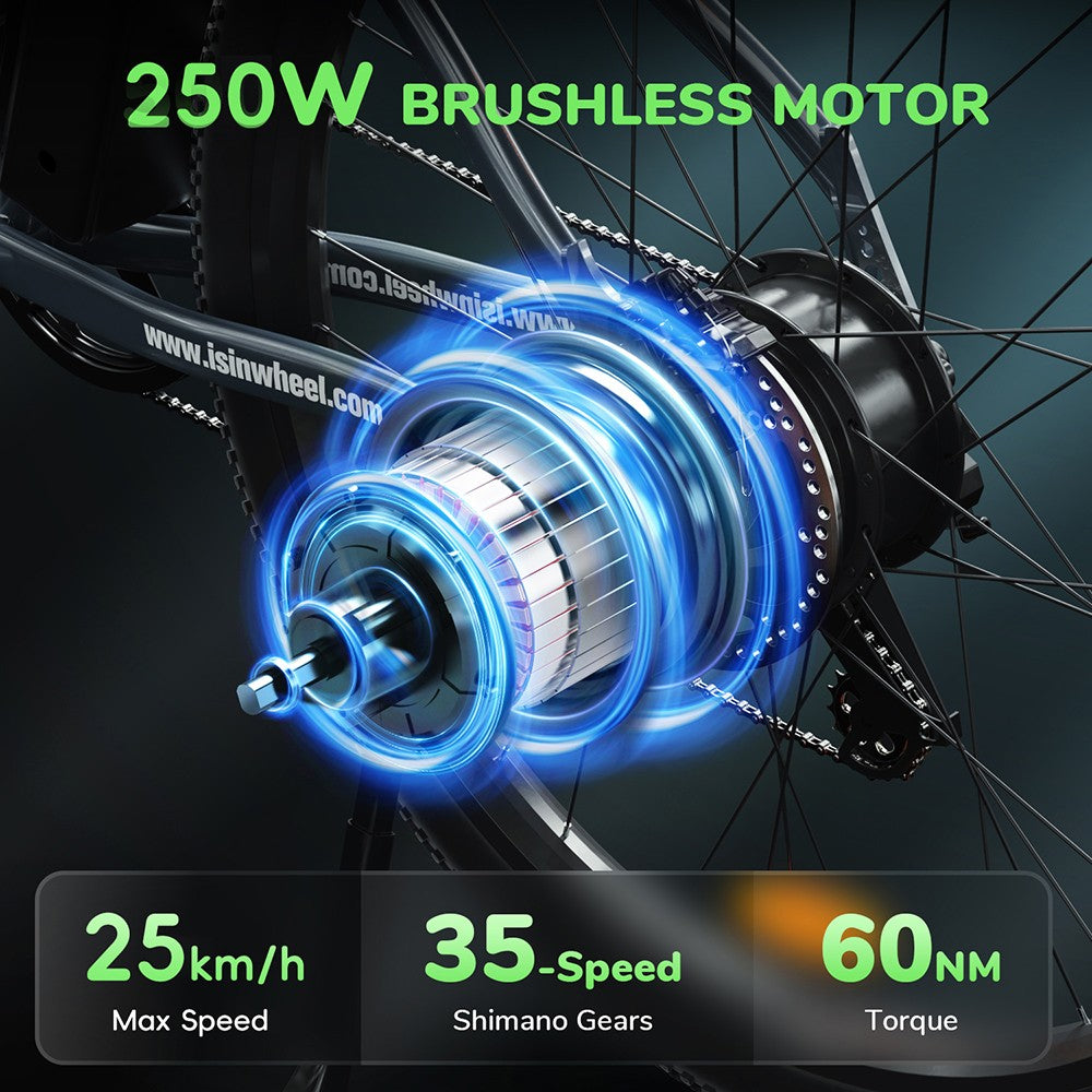 isinwheel M10 Elektrofahrrad 26" Reifen 250W Motor 36V 10,4Ah Batterie