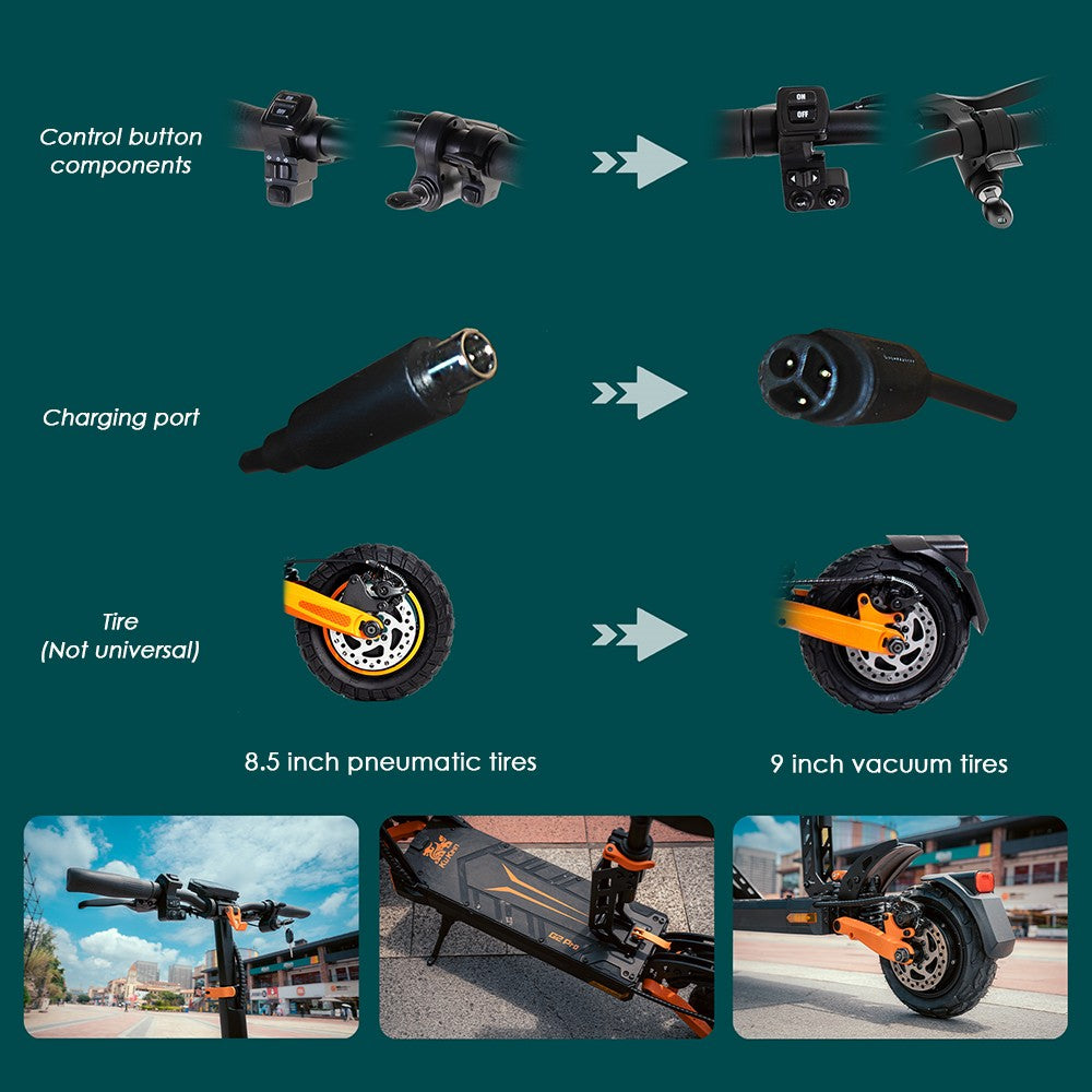 KuKirin G2 Pro Electric Scooter with Seat 9" Tires 600W 48V 15.6Ah Battery