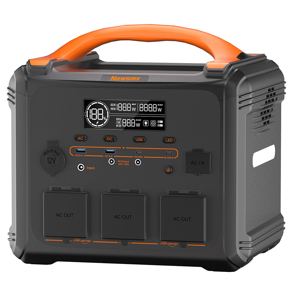 NEWSMY S1210 1200W Portable Power Station 1102.5Wh Peak 2400W