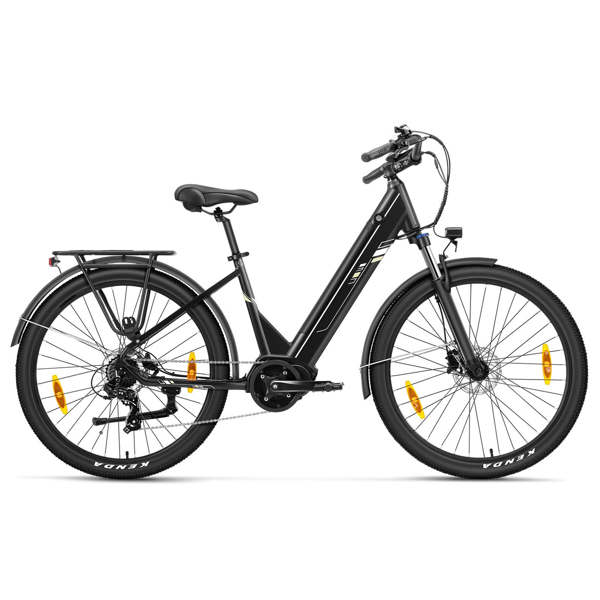 Bicicleta eléctrica Touroll B2 Retro Cruiser de 26", motor de 250 W, batería de 36 V y 15,6 Ah