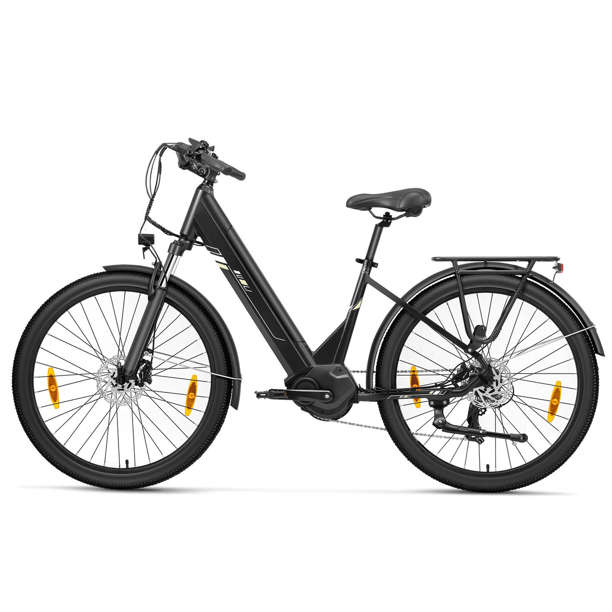 Bicicleta eléctrica Touroll B2 Retro Cruiser de 26", motor de 250 W, batería de 36 V y 15,6 Ah