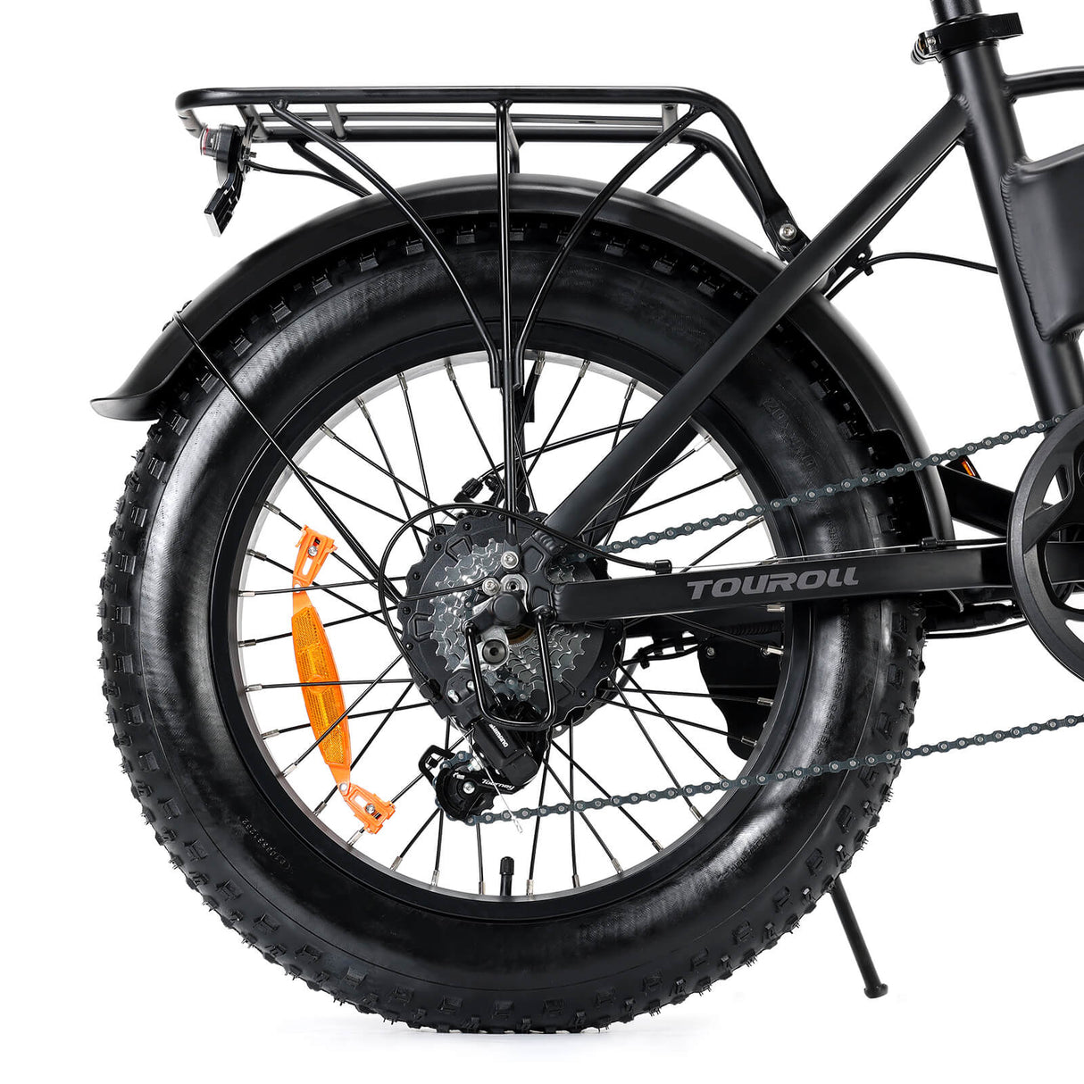 Bicicleta de montaña eléctrica Touroll S1 de 20 pulgadas, neumáticos anchos, batería de 750 W, 48 V y 15,6 Ah