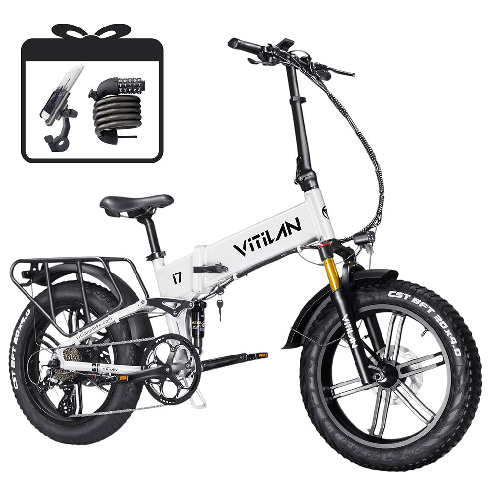 Vitilan i7 Pro 3.0 Electric Bike 20" Fat Tires 750W Motor 48V 20Ah Battery