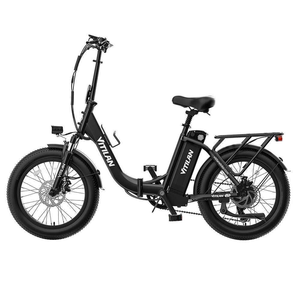 Bicicleta eléctrica Vitilan U3 de 20", neumáticos anchos, motor de 750 W, batería de 48 V y 13 Ah