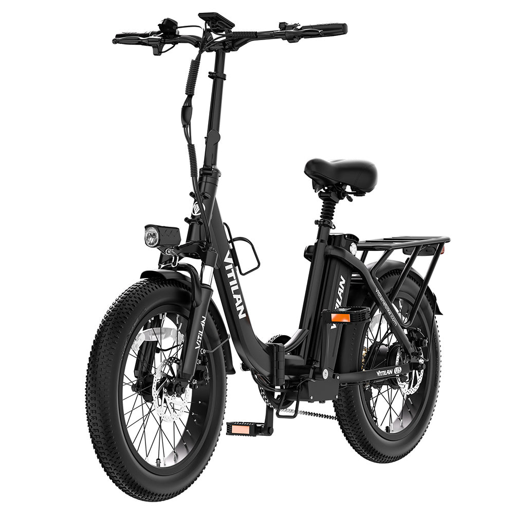 Bicicleta eléctrica Vitilan U3 de 20", neumáticos anchos, motor de 750 W, batería de 48 V y 13 Ah