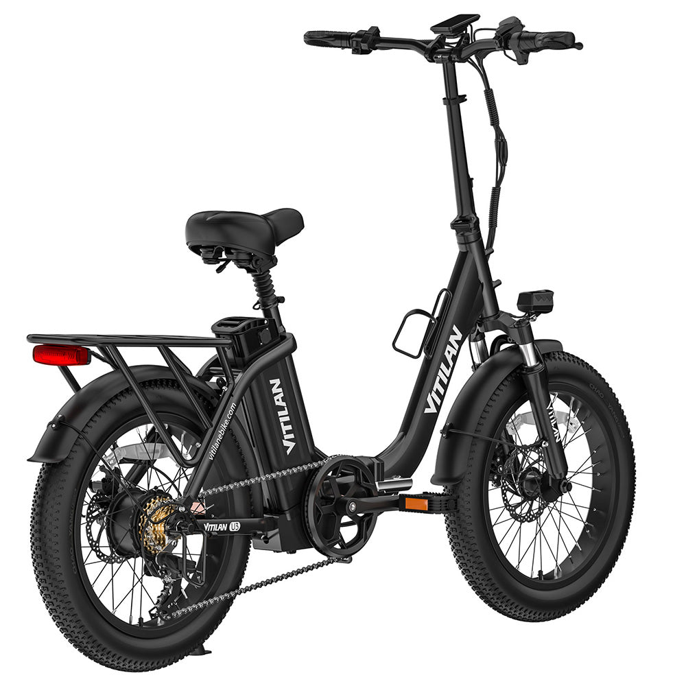 Bicicleta eléctrica Vitilan U3 de 20", neumáticos anchos, motor de 750 W, batería de 48 V y 13 Ah