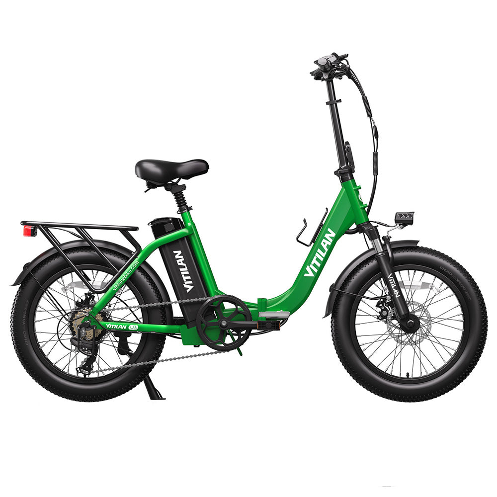Bicicleta eléctrica Vitilan U3 de 20", neumáticos anchos, motor de 750 W, batería de 48 V y 13 Ah