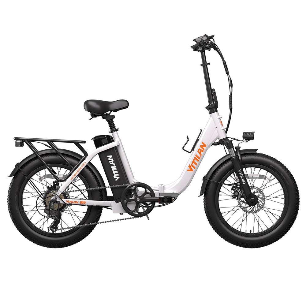 Bicicleta eléctrica Vitilan U3 de 20", neumáticos anchos, motor de 750 W, batería de 48 V y 13 Ah