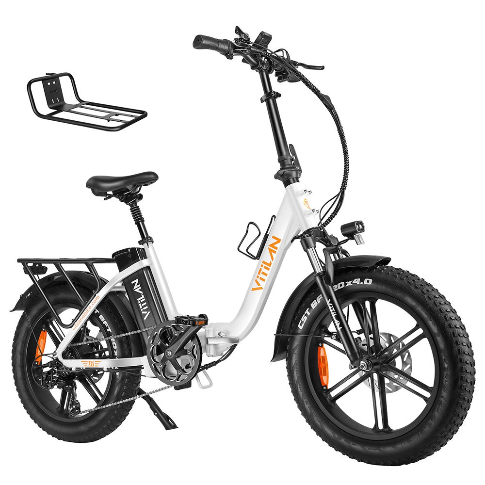 Bicicleta eléctrica plegable Vitilan U7 2.0 de 20 pulgadas, neumáticos anchos, motor de 750 W, batería de 48 V y 20 Ah