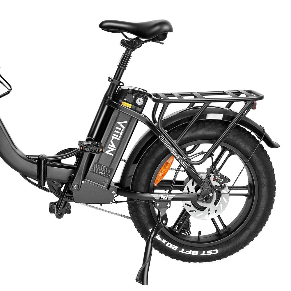 Bicicleta eléctrica plegable Vitilan U7 2.0 de 20 pulgadas, neumáticos anchos, motor de 750 W, batería de 48 V y 20 Ah
