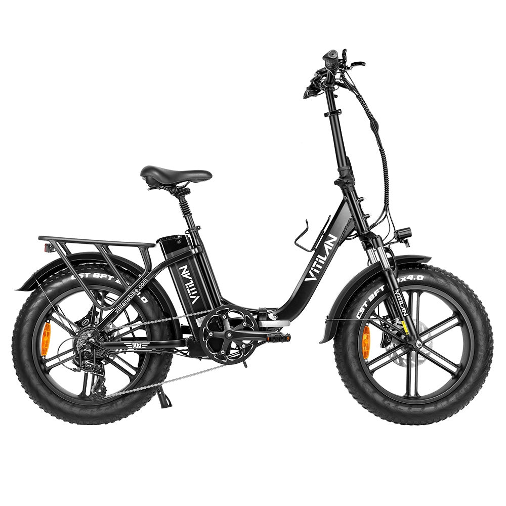 Bicicleta eléctrica plegable Vitilan U7 2.0 de 20 pulgadas, neumáticos anchos, motor de 750 W, batería de 48 V y 20 Ah