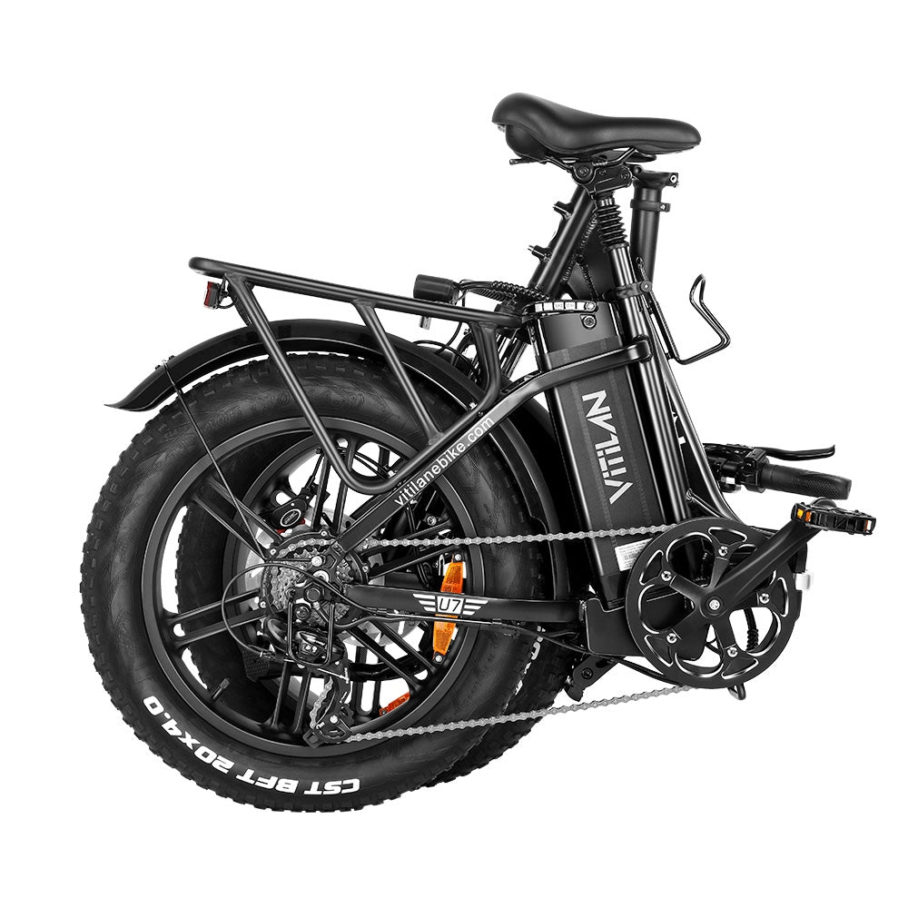 Bicicleta eléctrica plegable Vitilan U7 2.0 de 20 pulgadas, neumáticos anchos, motor de 750 W, batería de 48 V y 20 Ah