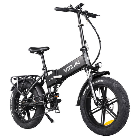 Vitilan V3 Electric Folding Bike 20" Fat Tires 750W Brushless Motor 48V 13Ah Battery