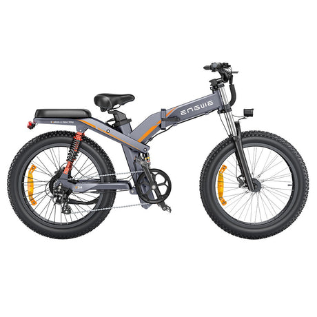 Bicicleta de montaña eléctrica ENGWE X24, neumáticos anchos todoterreno de 24 pulgadas, motor de 1000W
