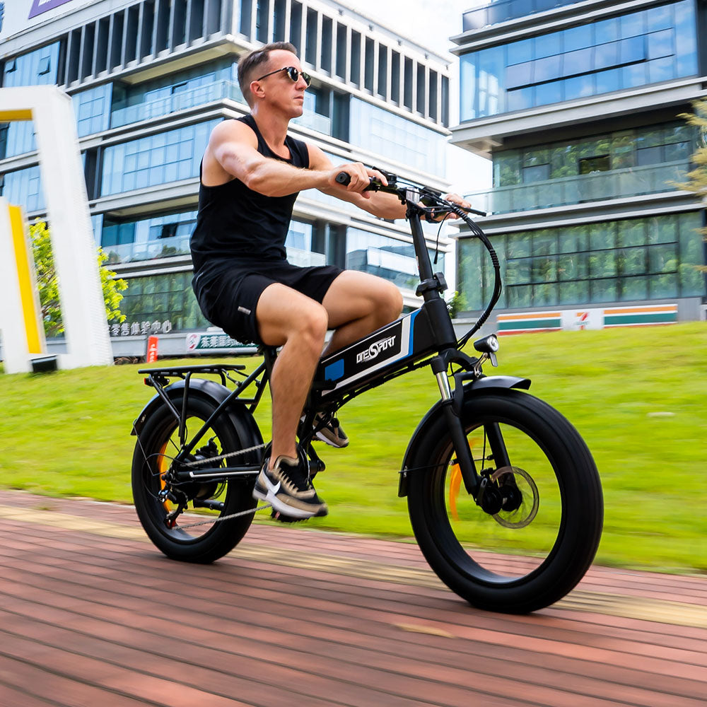 Bicicleta eléctrica ONESPORT OT10 de 20'' con neumáticos de 500W, batería de 48V y 12Ah