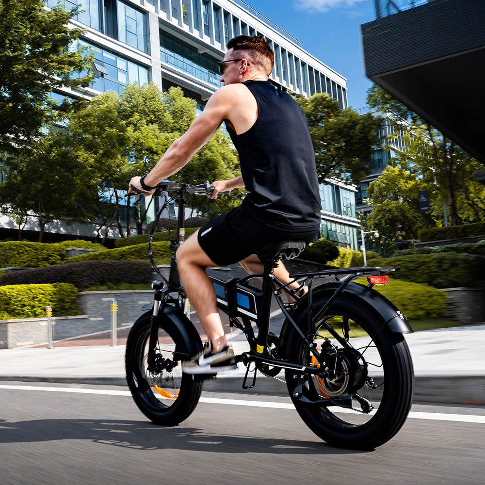 Bicicleta eléctrica ONESPORT OT10 de 20'' con neumáticos de 500W, batería de 48V y 12Ah