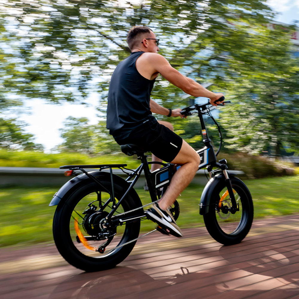 Bicicleta eléctrica ONESPORT OT10 de 20'' con neumáticos de 500W, batería de 48V y 12Ah