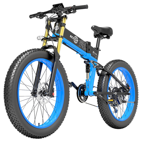 Bezior X-PLUS Electric Bike 26'' Tires 1500W Motor 48V 17.5Ah Battery