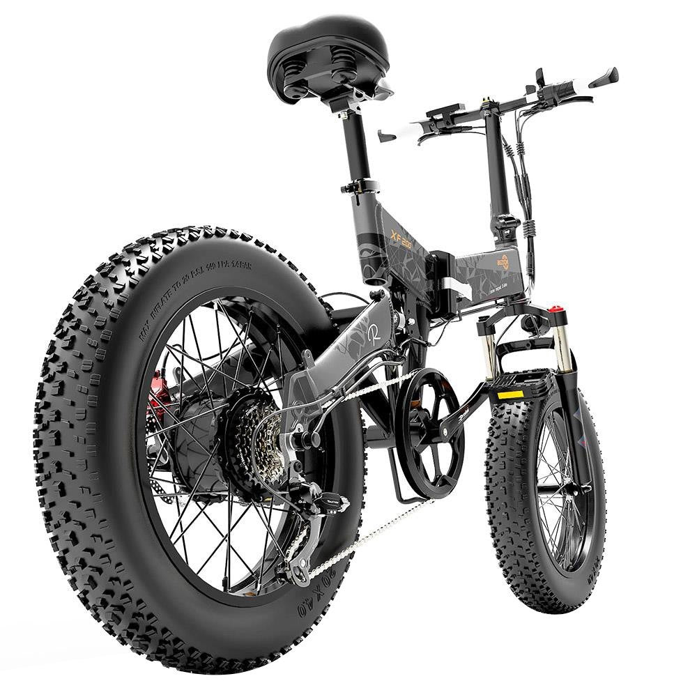 Bezior XF200 Electric Mountain Bike 20'' Fat Tires 1000W 48V 15Ah Battery
