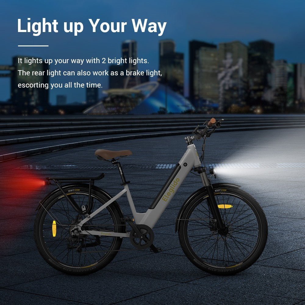 Bicicleta de trekking eléctrica paso a paso Eleglide T1 27,5'' Motor 250W Batería 36V 13Ah