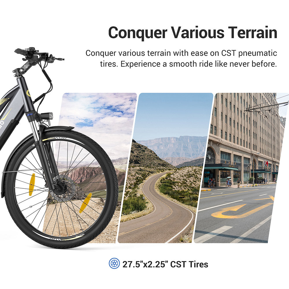 Eleglide C1 Step-Thru Electric Trekking Bike 27.5'' 250W Mid-Drive 36V 14.5Ah Battery