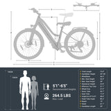 Eleglide C1 Step-Thru Electric Trekking Bike 27.5'' 250W Mid-Drive 36V 14.5Ah Battery