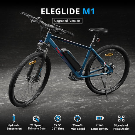 Bicicleta de montaña eléctrica Eleglide M1 27,5'' neumáticos 250W motor 36V 7.5Ah batería