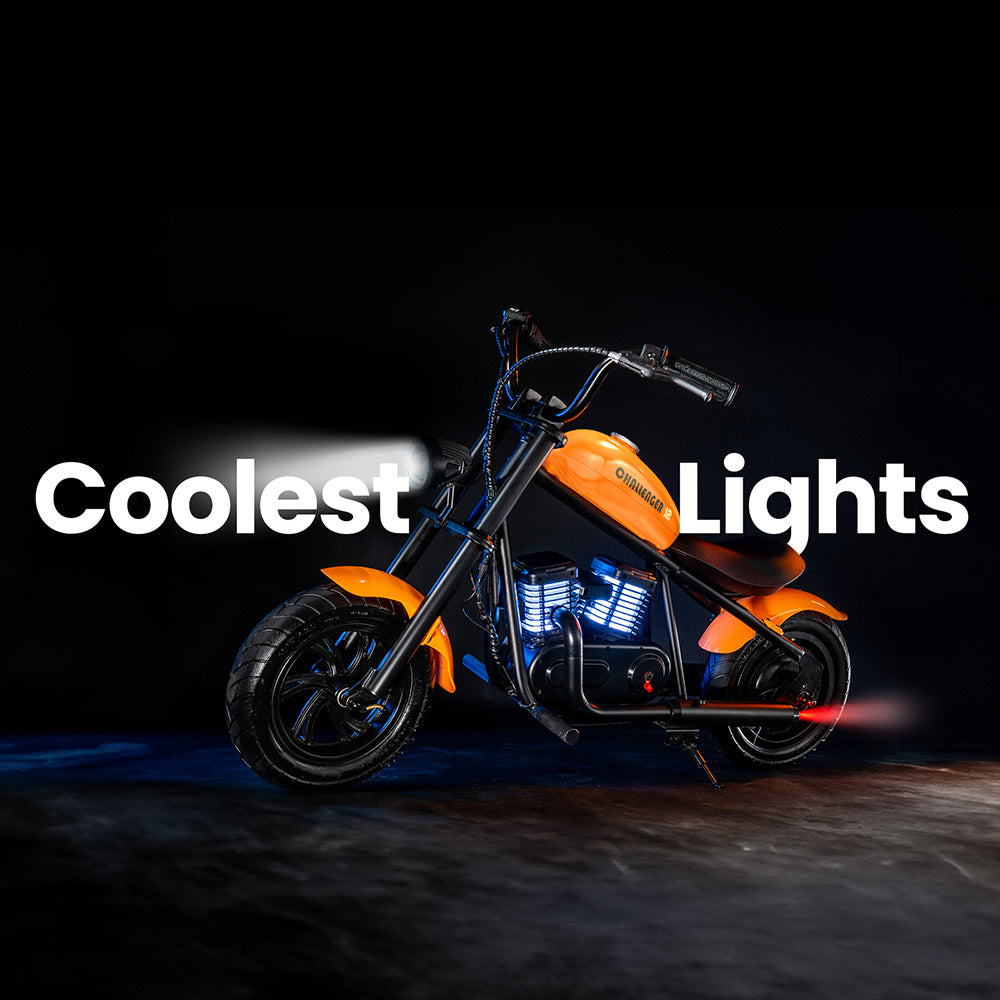HYPER GOGO Challenger 12 Plus Electric Motorcycle for Kids with Bluetooth Speaker