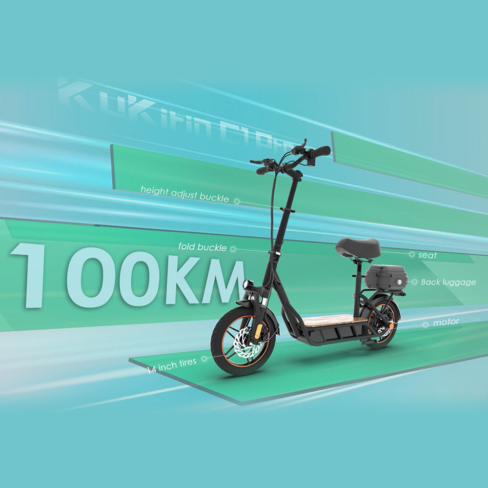 KuKirin C1 Pro Electric Scooter with Seat 14'' Off-Road Tires 500W Motor