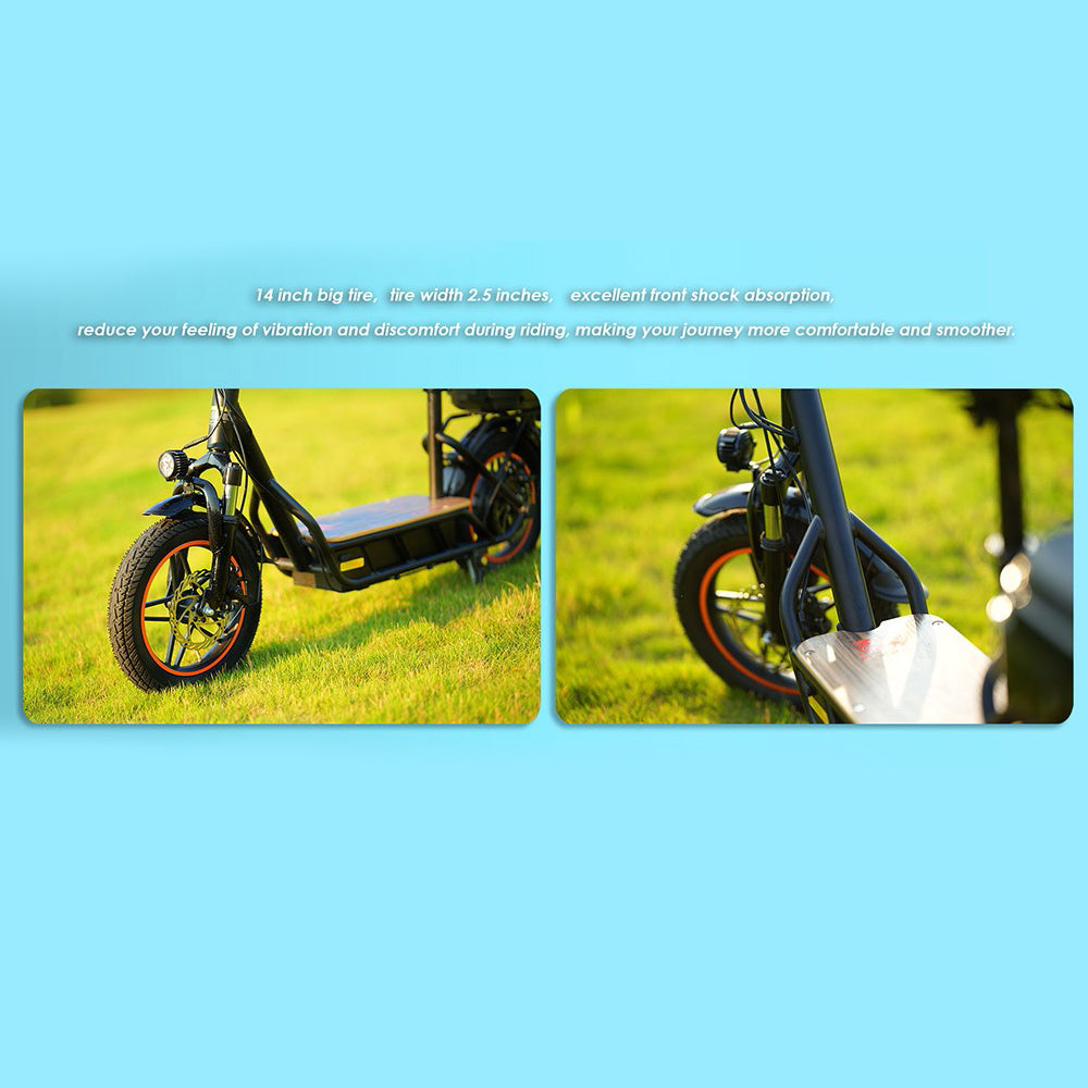 KuKirin C1 Pro Electric Scooter with Seat 14'' Off-Road Tires 500W Motor