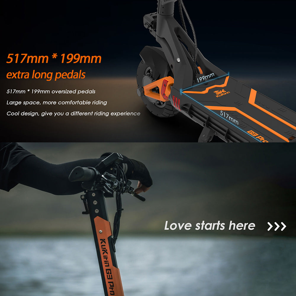 KuKirin G3 Pro Electric Scooter 10" Tires Dual 1200W Motors 52V 23.2Ah Battery