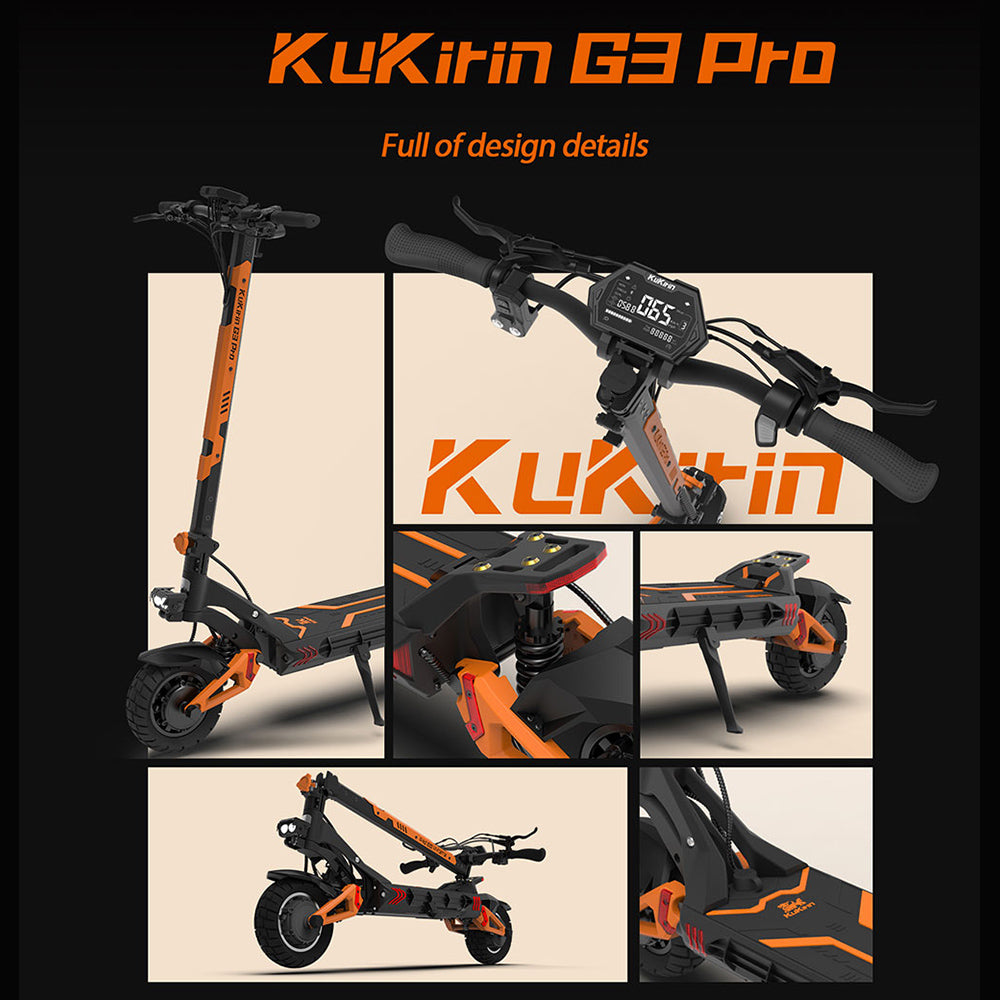 KuKirin G3 Pro Electric Scooter 10" Tires Dual 1200W Motors 52V 23.2Ah Battery