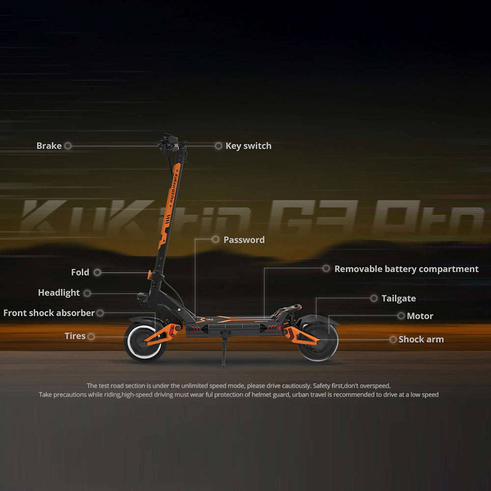 KuKirin G3 Pro Electric Scooter 10" Tires Dual 1200W Motors 52V 23.2Ah Battery