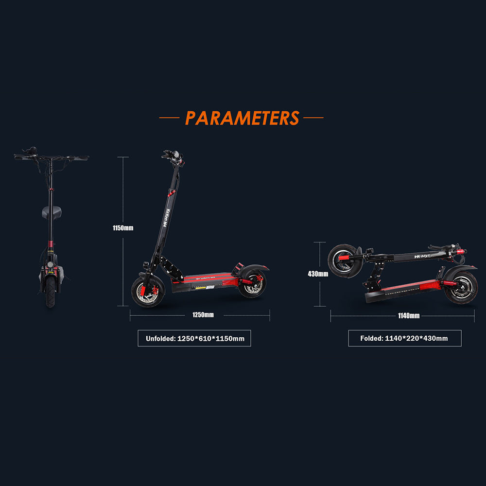 KuKirin M4 Elektroroller mit Sitz, 10-Zoll-Reifen, 500-W-Motor, 48-V-12,5-Ah-Batterie