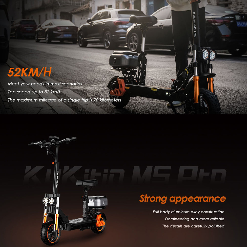 KuKirin M5 Pro Electric Scooter with Seat 1000W Motor 48V 20Ah Battery