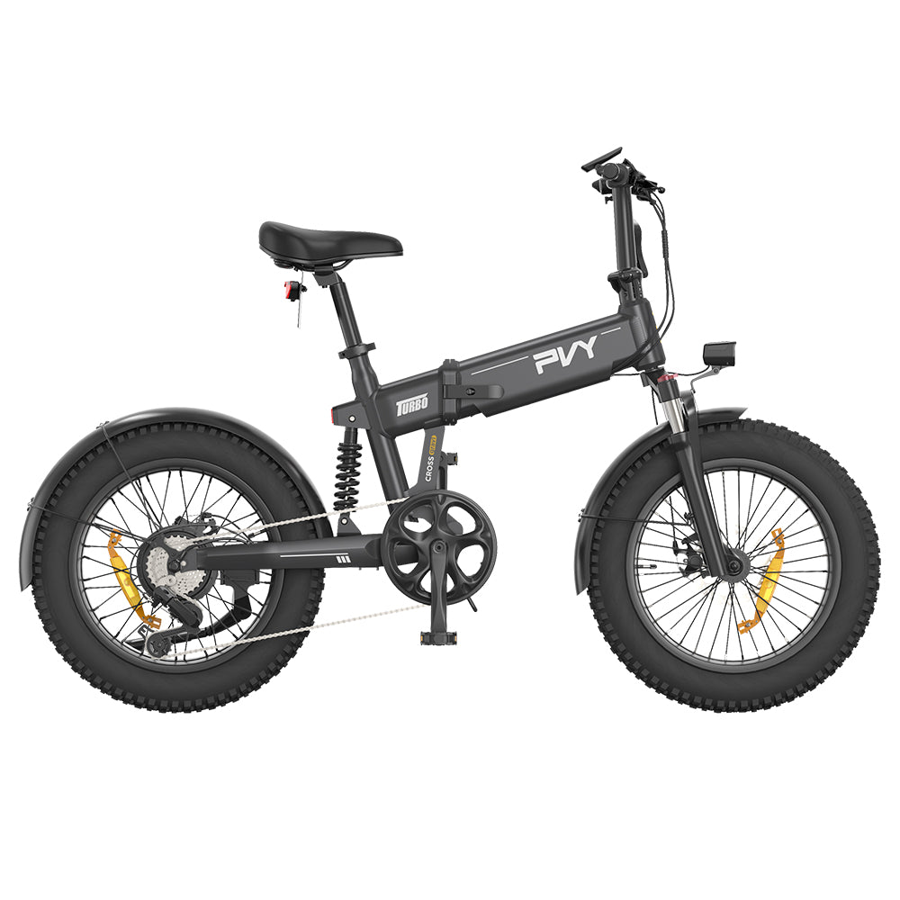 PVY Turbo Electric Bike 20" Fat Tires 250W Motor 48V 13Ah Battery