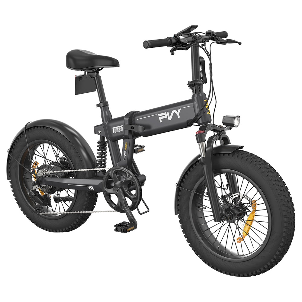 PVY Turbo Electric Bike 20" Fat Tires 250W Motor 48V 13Ah Battery