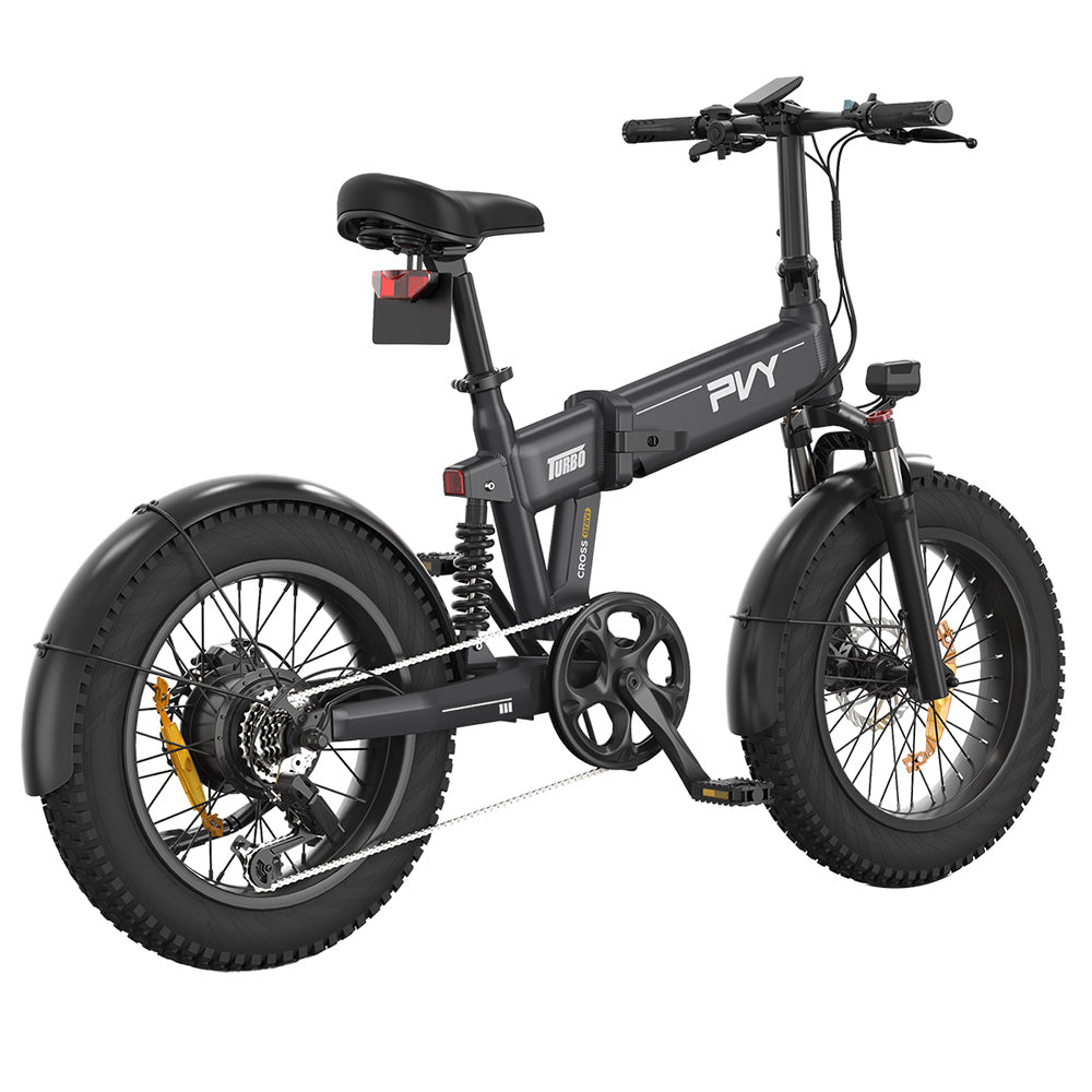 PVY Turbo Electric Bike 20" Fat Tires 250W Motor 48V 13Ah Battery
