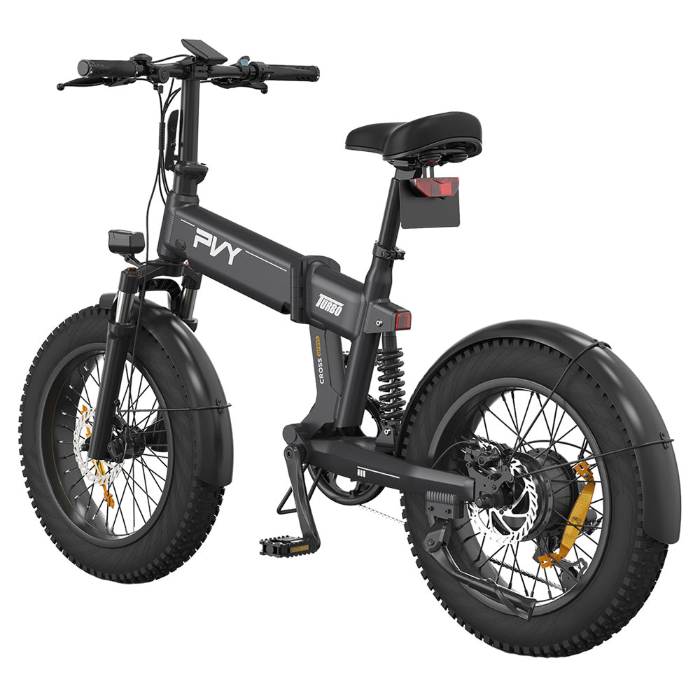 PVY Turbo Electric Bike 20" Fat Tires 250W Motor 48V 13Ah Battery