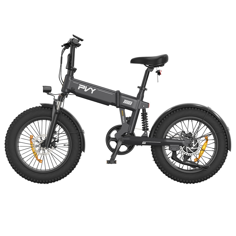 PVY Turbo Electric Bike 20" Fat Tires 250W Motor 48V 13Ah Battery
