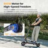 Patinete eléctrico Ausom L1, motor único de 800 W, neumáticos de 10", batería de 48 V y 15,6 Ah