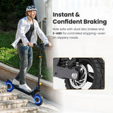 Patinete eléctrico Ausom L1, motor único de 800 W, neumáticos de 10", batería de 48 V y 15,6 Ah